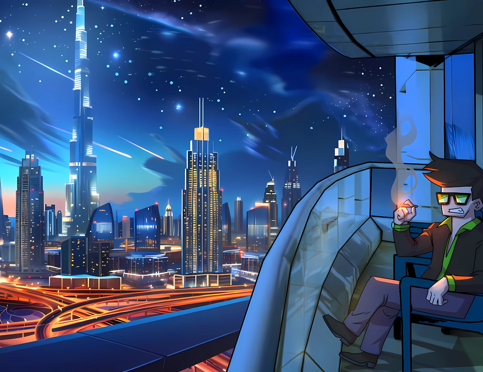 City skyline background